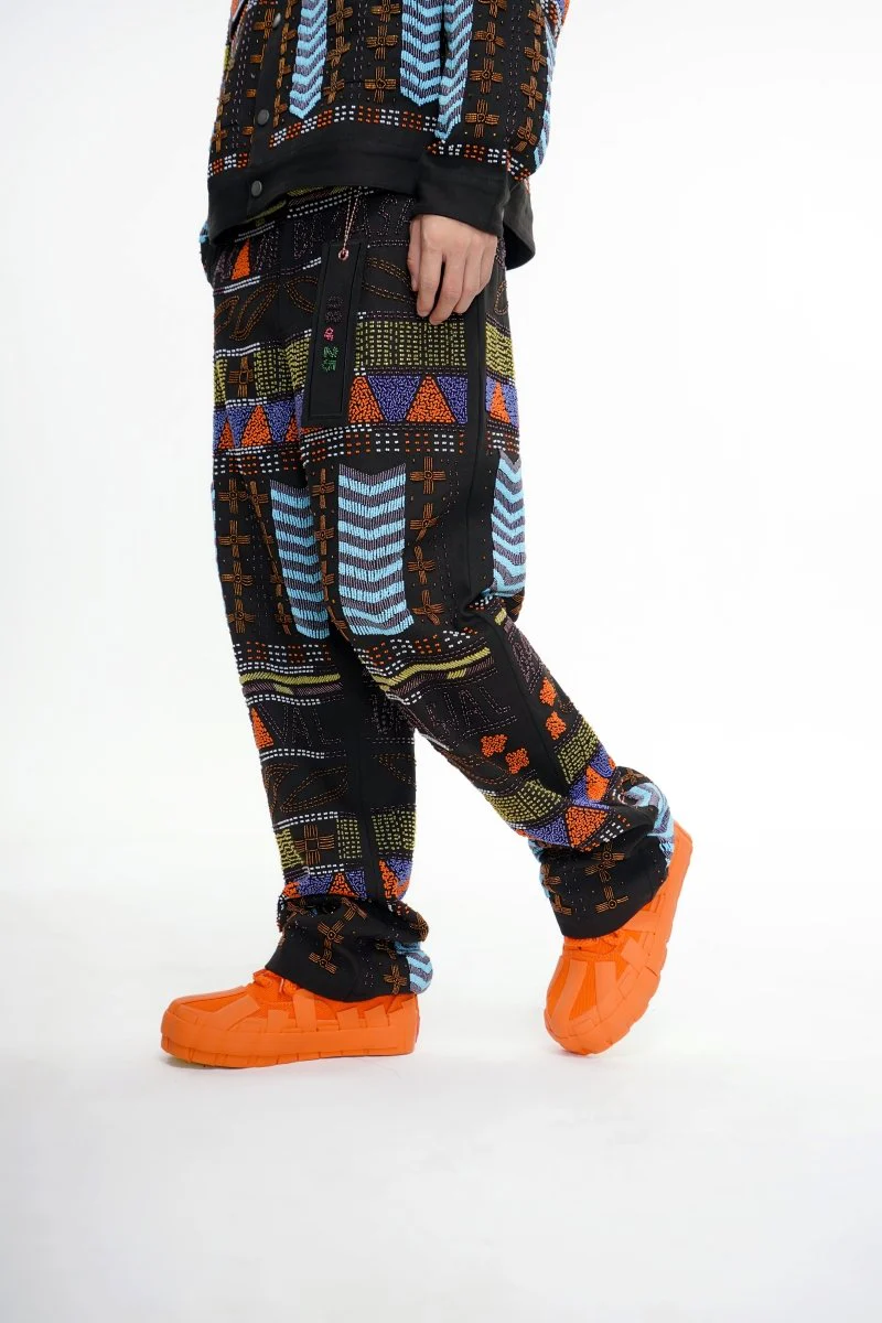 Dedication Black Multi Hand Beaded Pants - Image 5