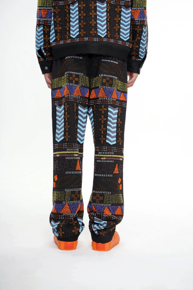 Dedication Black Multi Hand Beaded Pants - Image 7