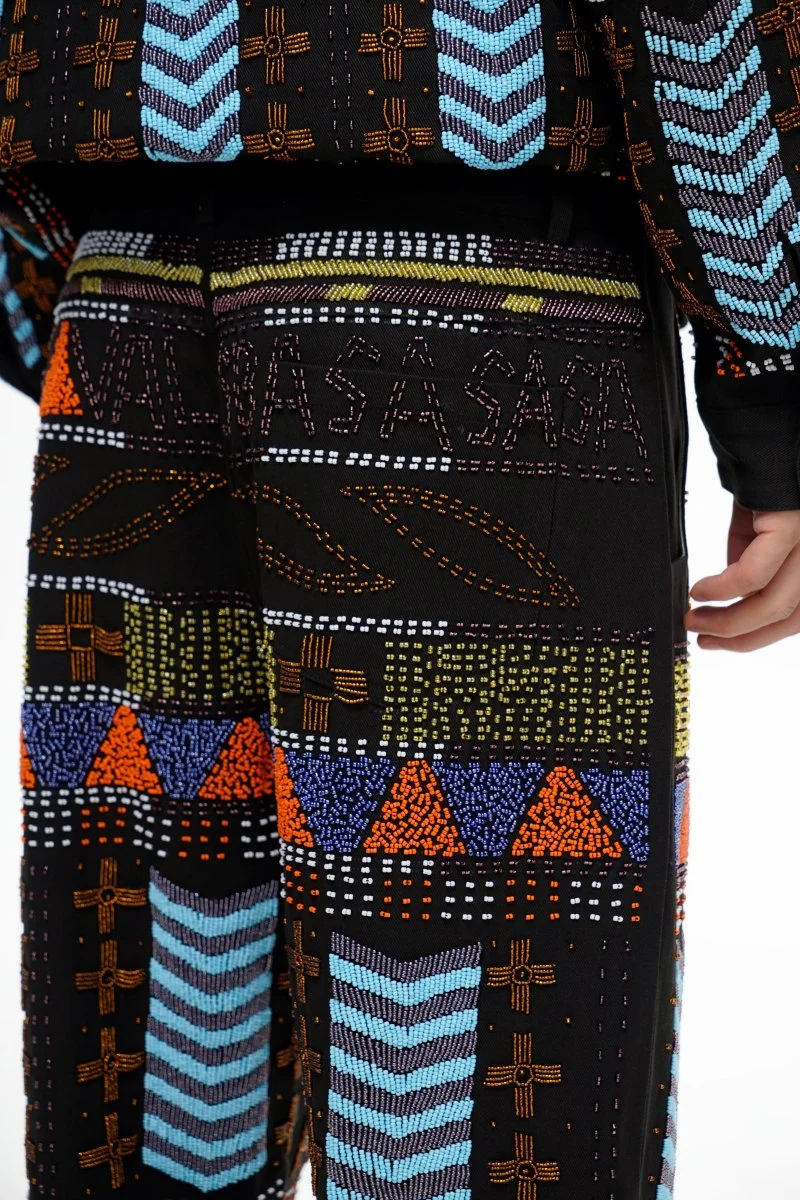 Dedication Black Multi Hand Beaded Pants - Image 8