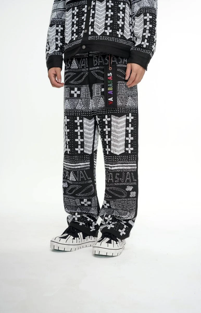 Dedication Grey Multi Hand Beaded Pants - Image 3