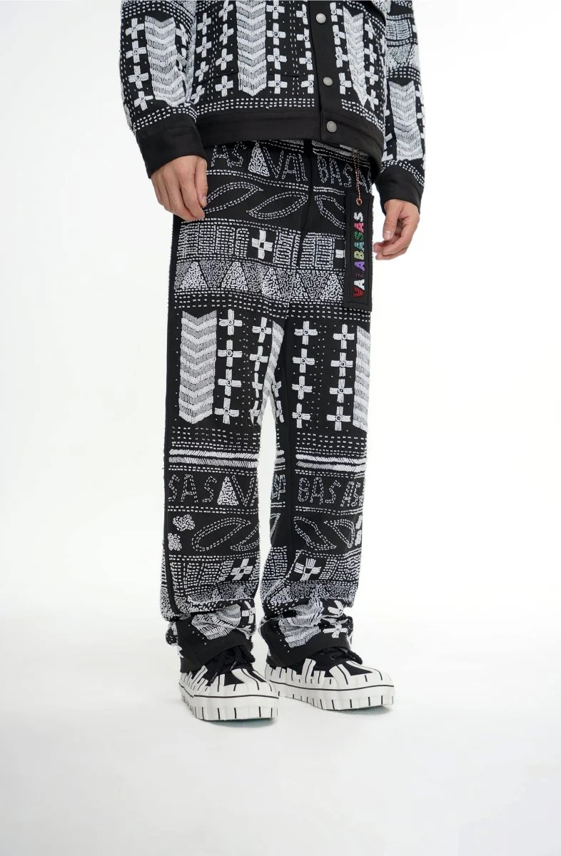 Dedication Grey Multi Hand Beaded Pants - Image 5