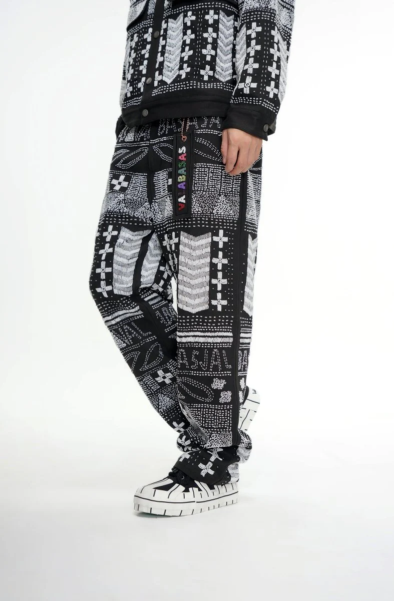 Dedication Grey Multi Hand Beaded Pants - Image 6