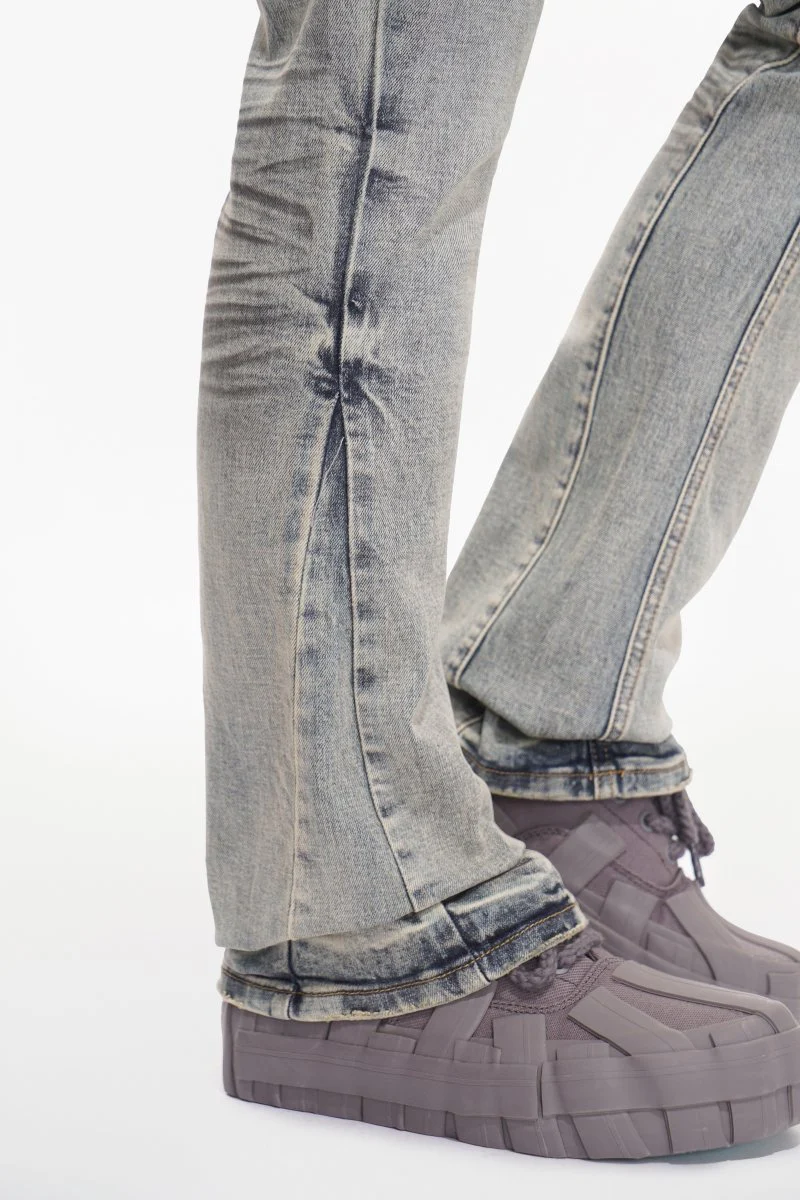 Fax Stacked Flare Jean Light Blue Washed - Image 4