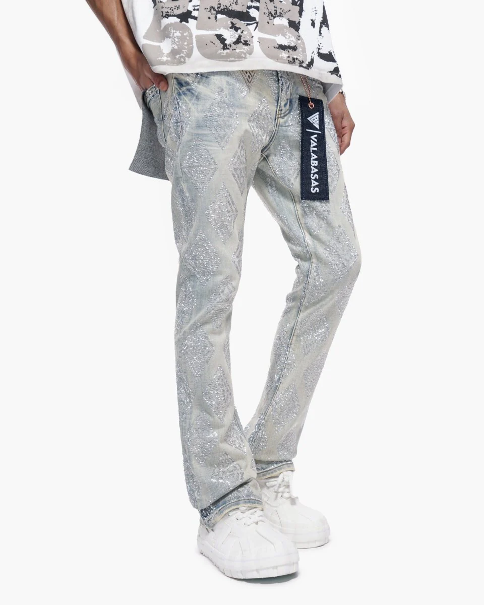 Glim Stacked Flare Jeans Light Blue Wash - Image 7