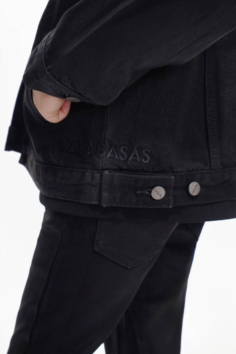 Hideout Kids Black Wash Waxed Jacket - Image 8