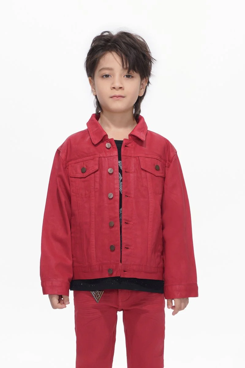 Hideout Kids Red Waxed Jacket - Image 8