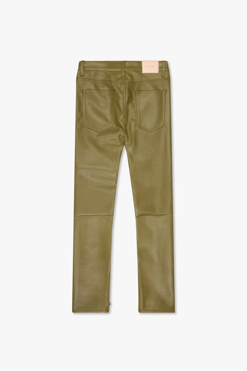 "JEDI" SKINNY/STACKED FLARE JEAN OLIVE - Image 5