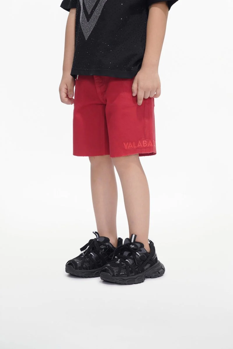 Jr. Shorts Kids Denim Red Waxed - Image 4