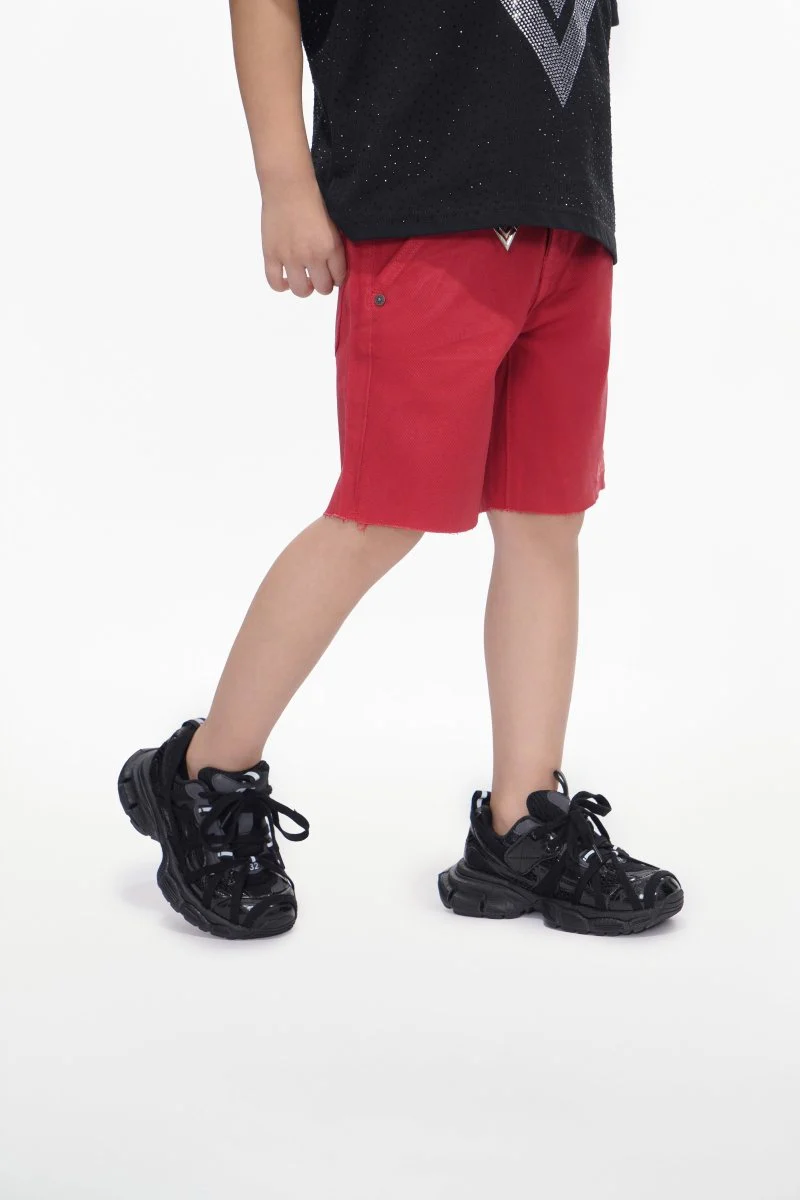 Jr. Shorts Kids Denim Red Waxed - Image 5