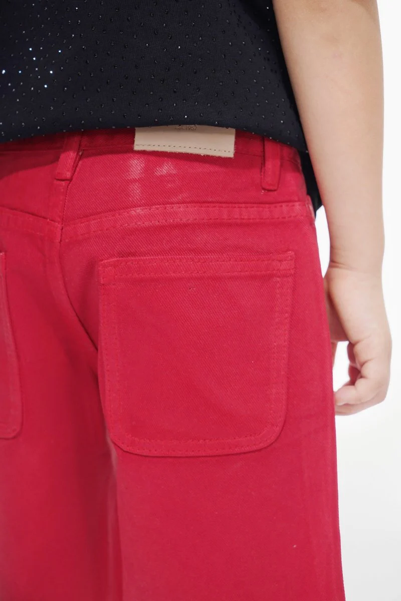 Jr. Shorts Kids Denim Red Waxed - Image 6