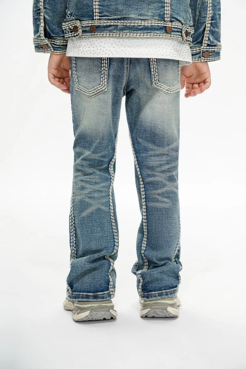 Cody Kids Vintage Blue Stacked Jeans - Image 3