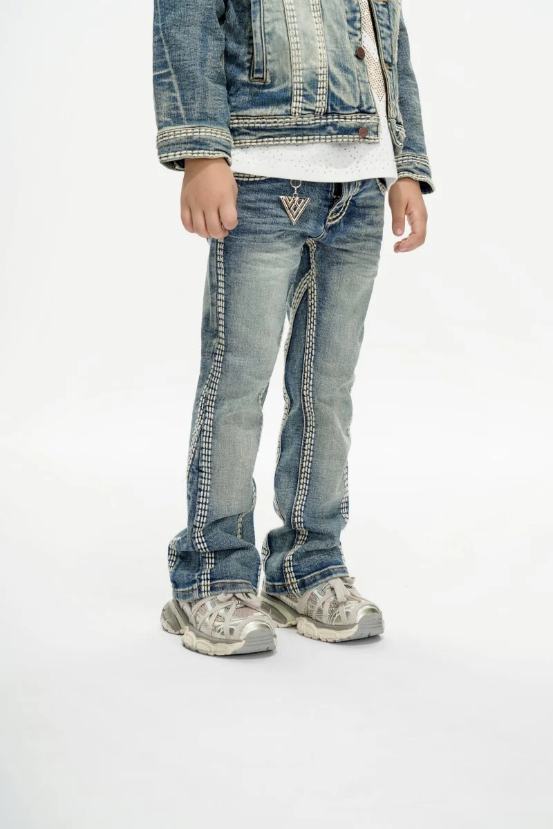 Cody Kids Vintage Blue Stacked Jeans - Image 5