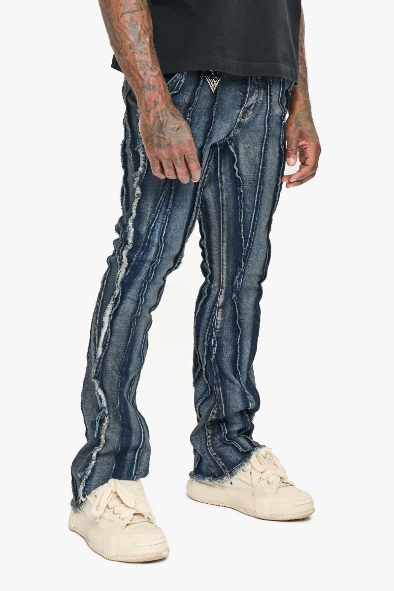 Twisted Stacked Denim Blue Black Wash Denim - Image 3