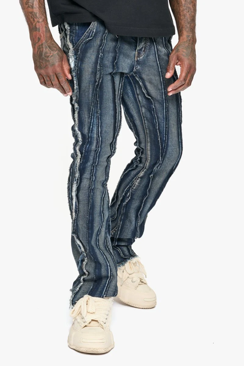 Twisted Stacked Denim Blue Black Wash Denim - Image 5